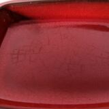 beurrier en grès émaillé rouge