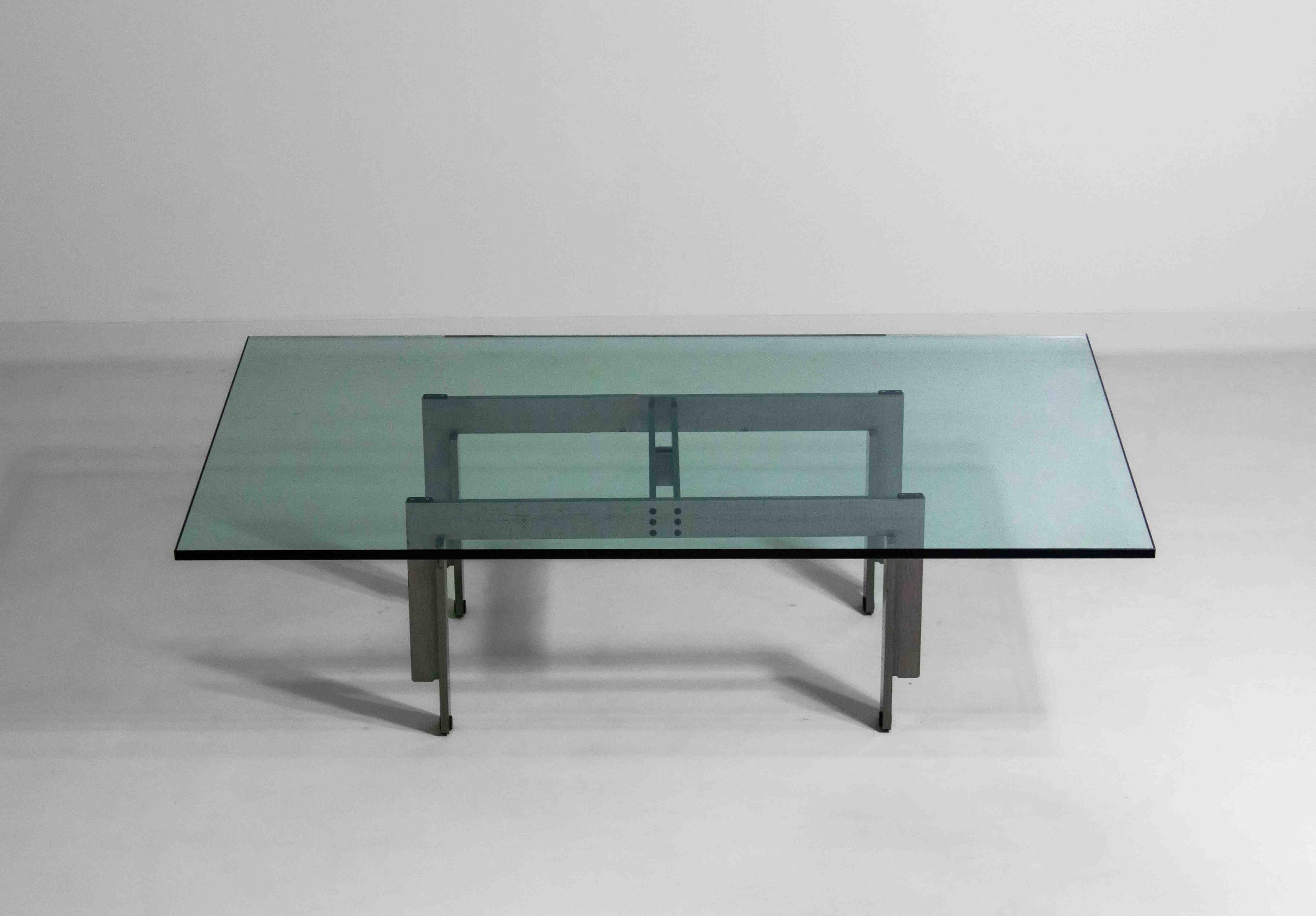 'Florian' coffee table in steel by Carlo Scarpa
