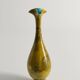 Chinoiserie Ochre Yellow Dragon Vase by Lambeth Doulton Faience, England 1880s