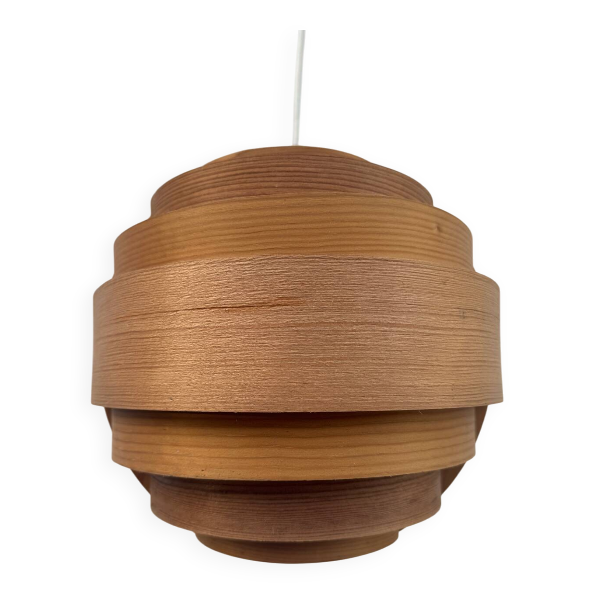 Hans Agne Jakobsson wooden pendant light, 1960s