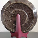 Vintage dish from Dauphiné in glazed terracotta Couple of pigeons