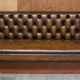 Restored and hand-dyed leather Chesterfield sofa