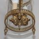 Vintage French Round Gold Metal and Brass 2 Light Lantern Ceiling Light 4724
