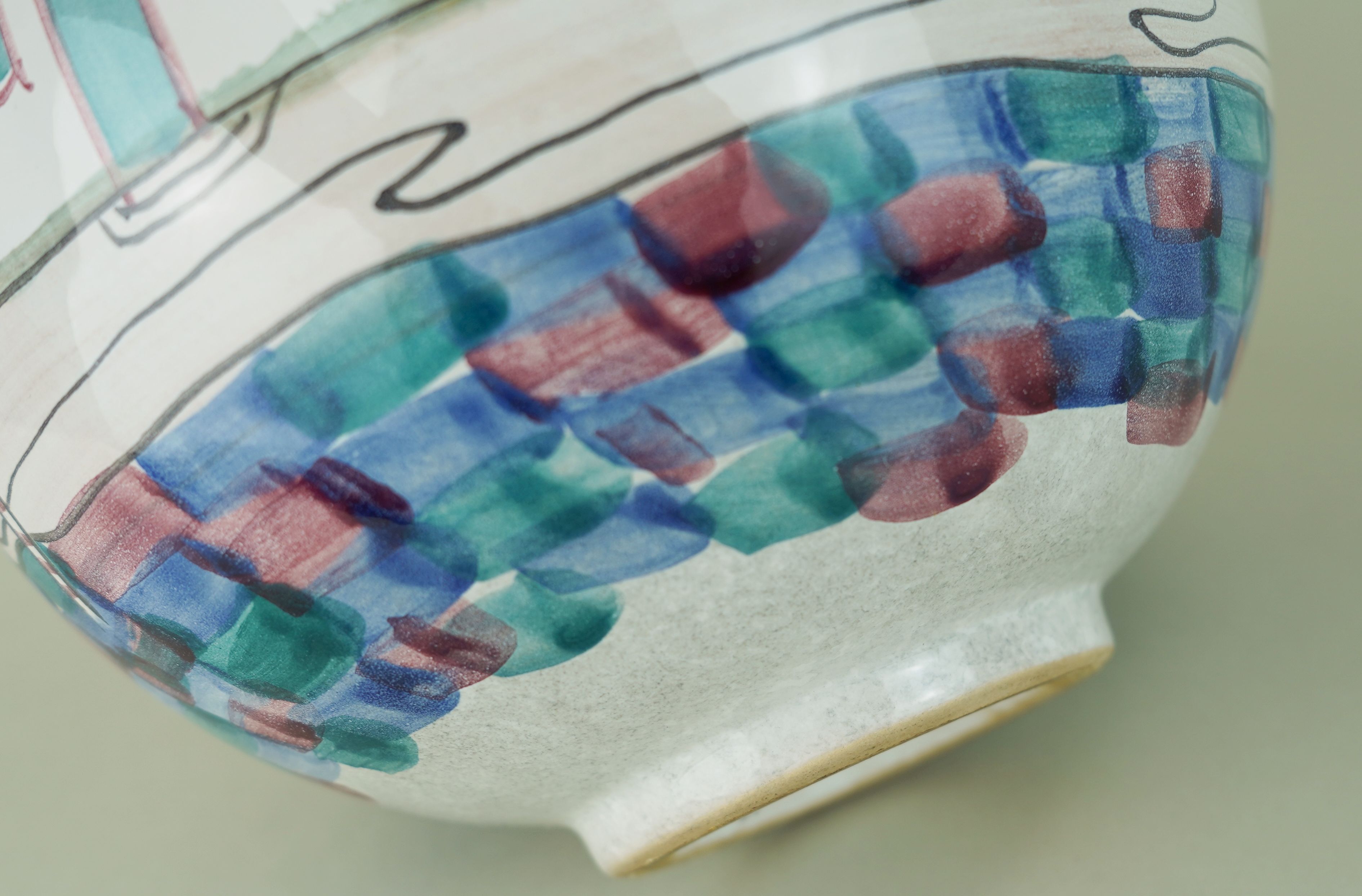 very beautiful mid century VASE by jawe hand-painted decor 'capri' 1950s