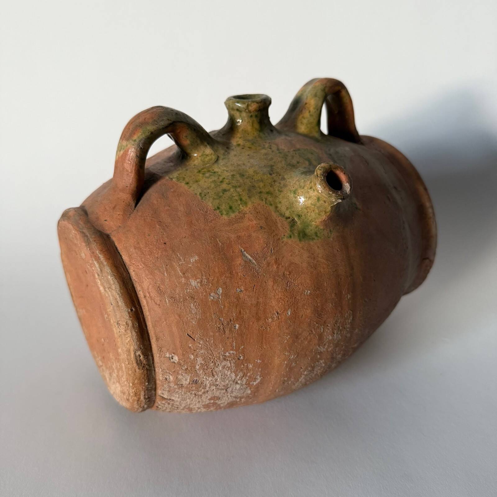 19th century Saintonge glazed terracotta barrel