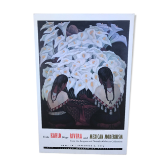 Original exhibition poster Frida Kahlo and Diego Rivera by Jacques and Natasha Gelman 1996