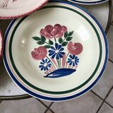 Set of 6 mismatched hollow plates longchamp and hbcm model mulhouse years 40-50