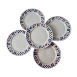 Lot de 5 assiettes à dessert Badonvillier modèle Bâle