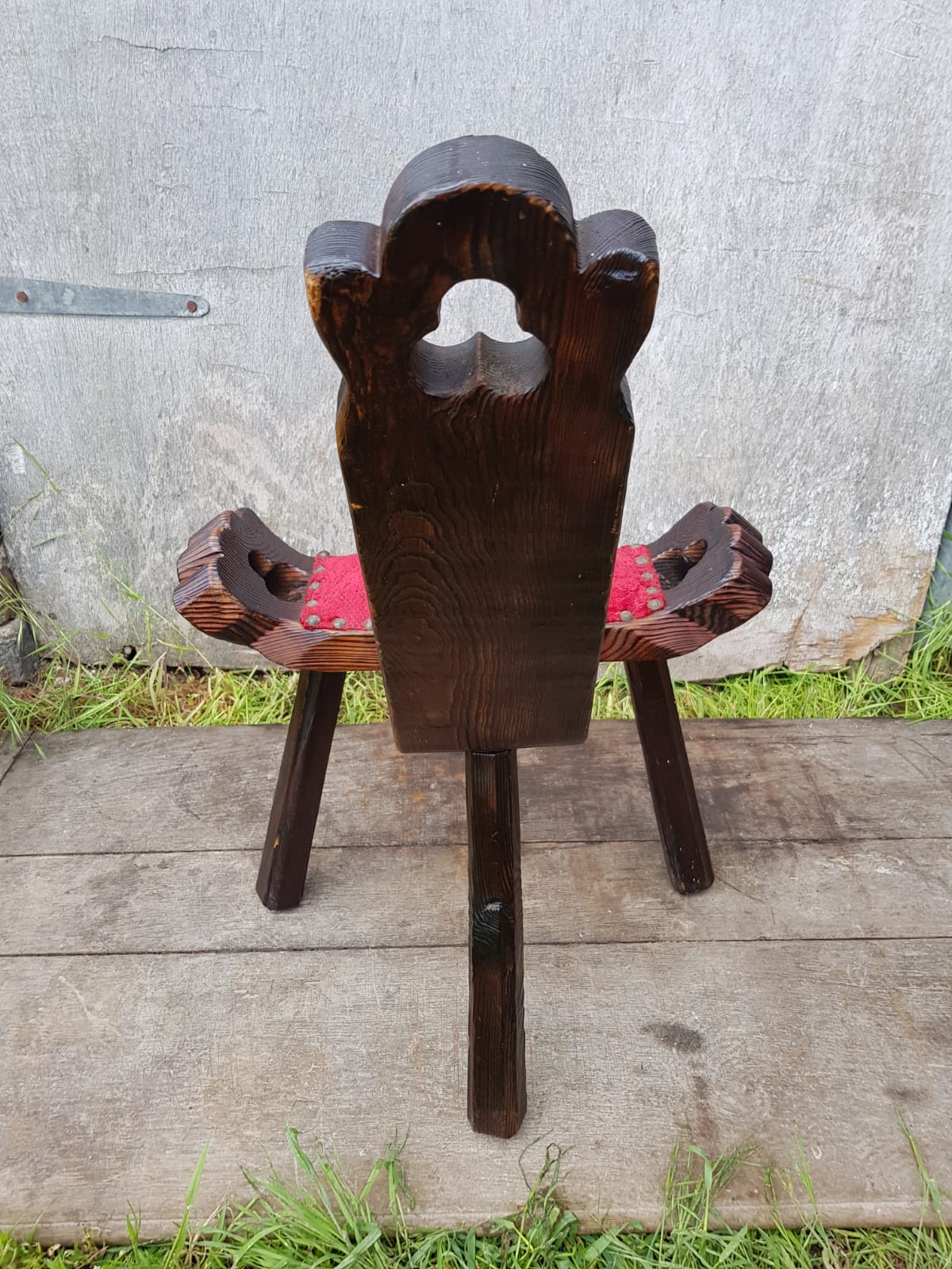 Brutalist chair feet tripodes carved wood