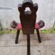 Brutalist chair feet tripodes carved wood