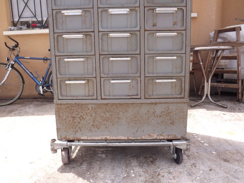 Industrial iron furniture has mecan epa brand lockers