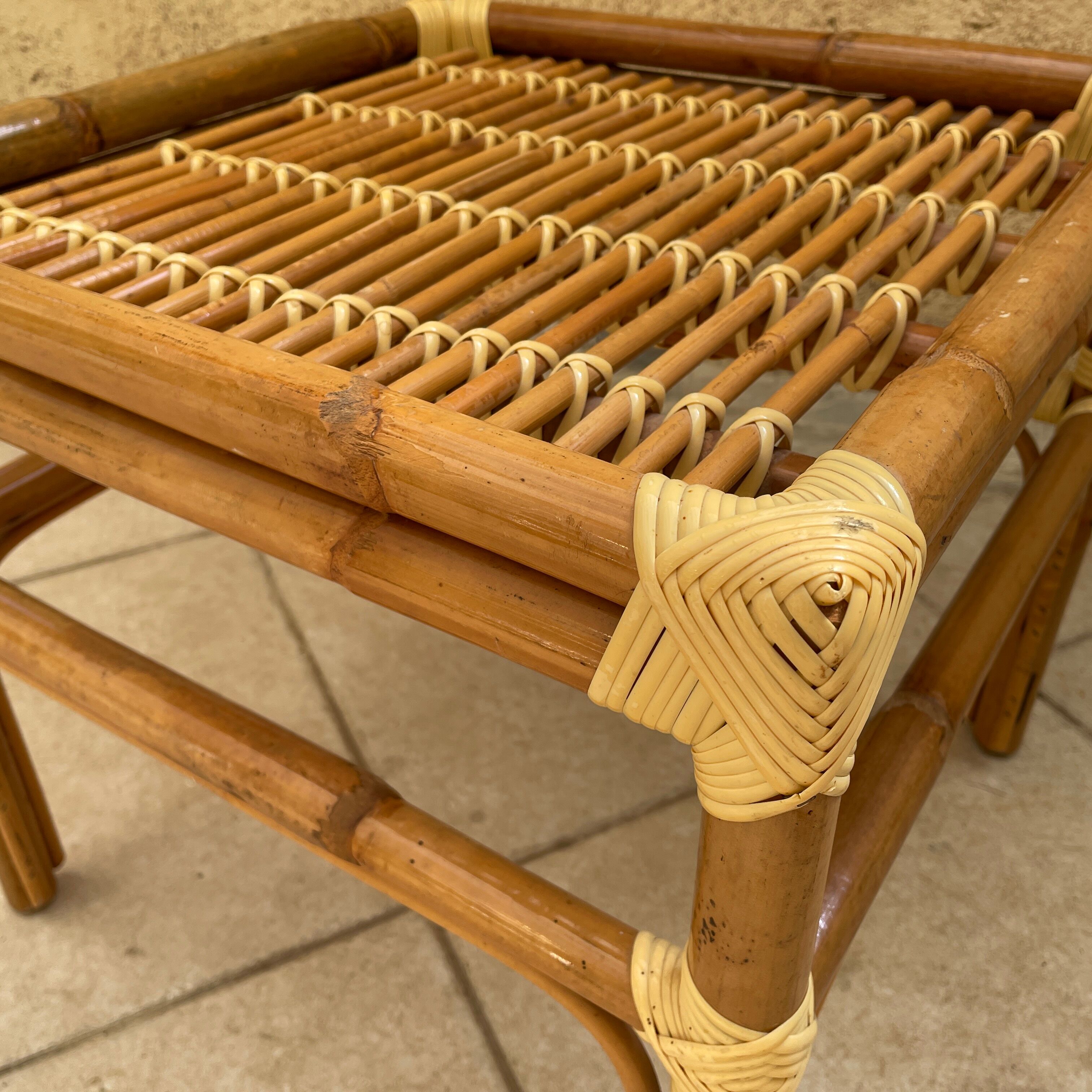 Coffee table end of rattan design sofa