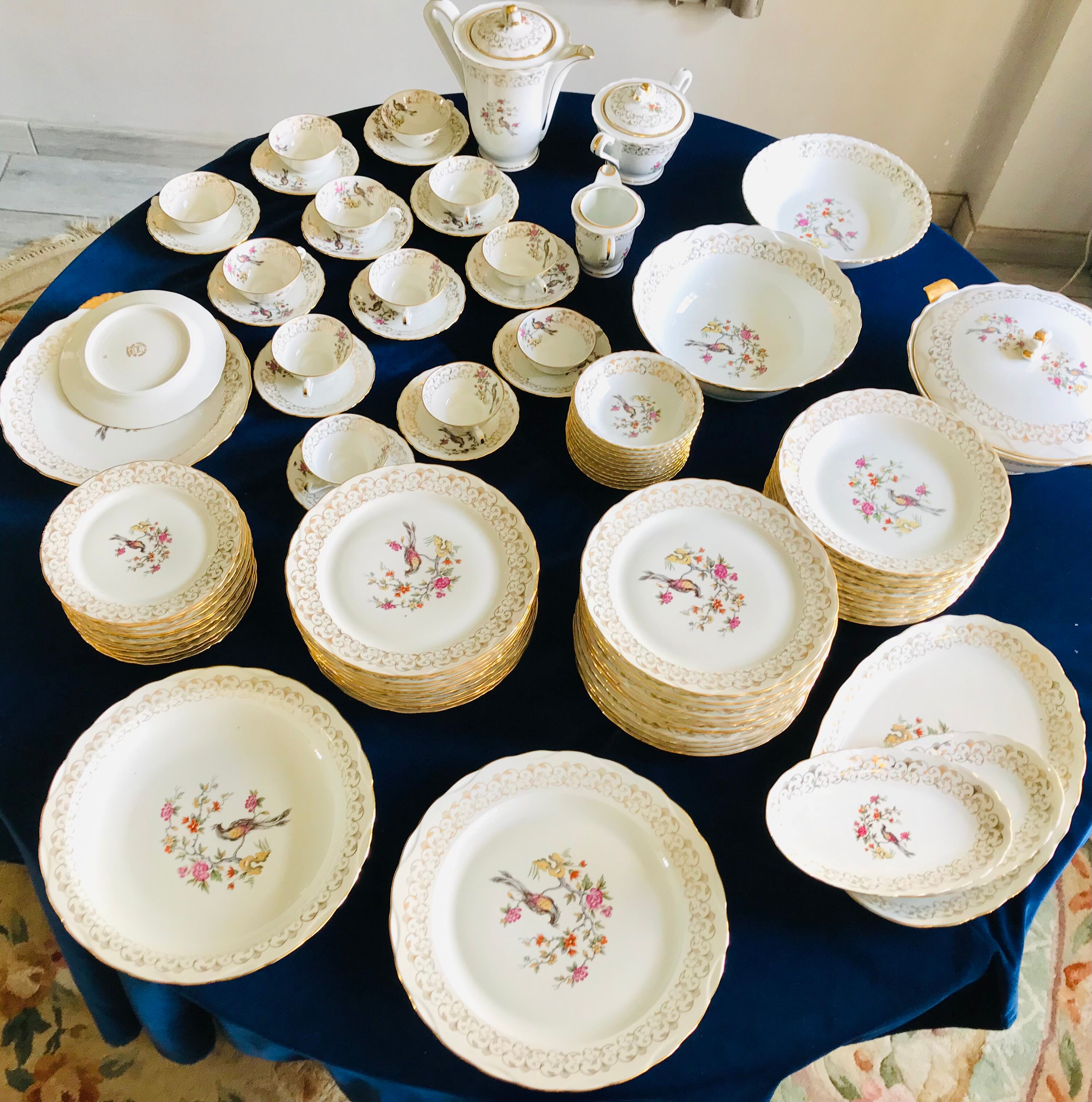 Table service set in Limoges porcelain 81 pieces