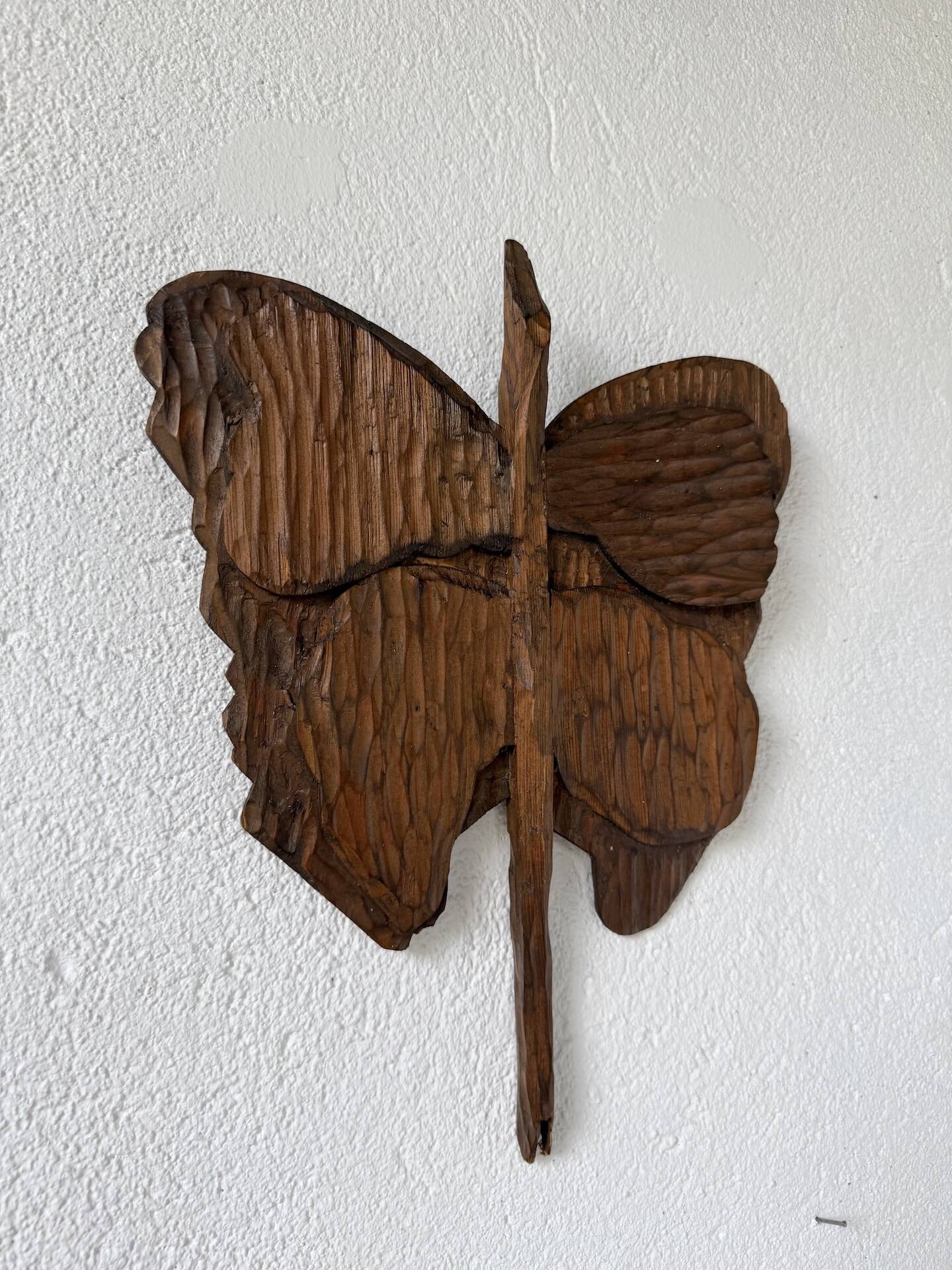 Set of 2 butterfly wall decorations sculptures 1900