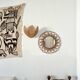 Vintage rattan flower mirror