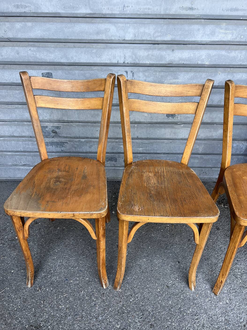 (Lot) 4 Chaises Bistrot Baumann modèle 56