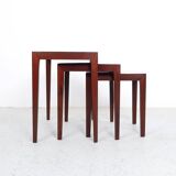 Mahogany Nesting Tables by Severin Hansen for Haslev Møbelsnedkeri, 1960s, Set of 3