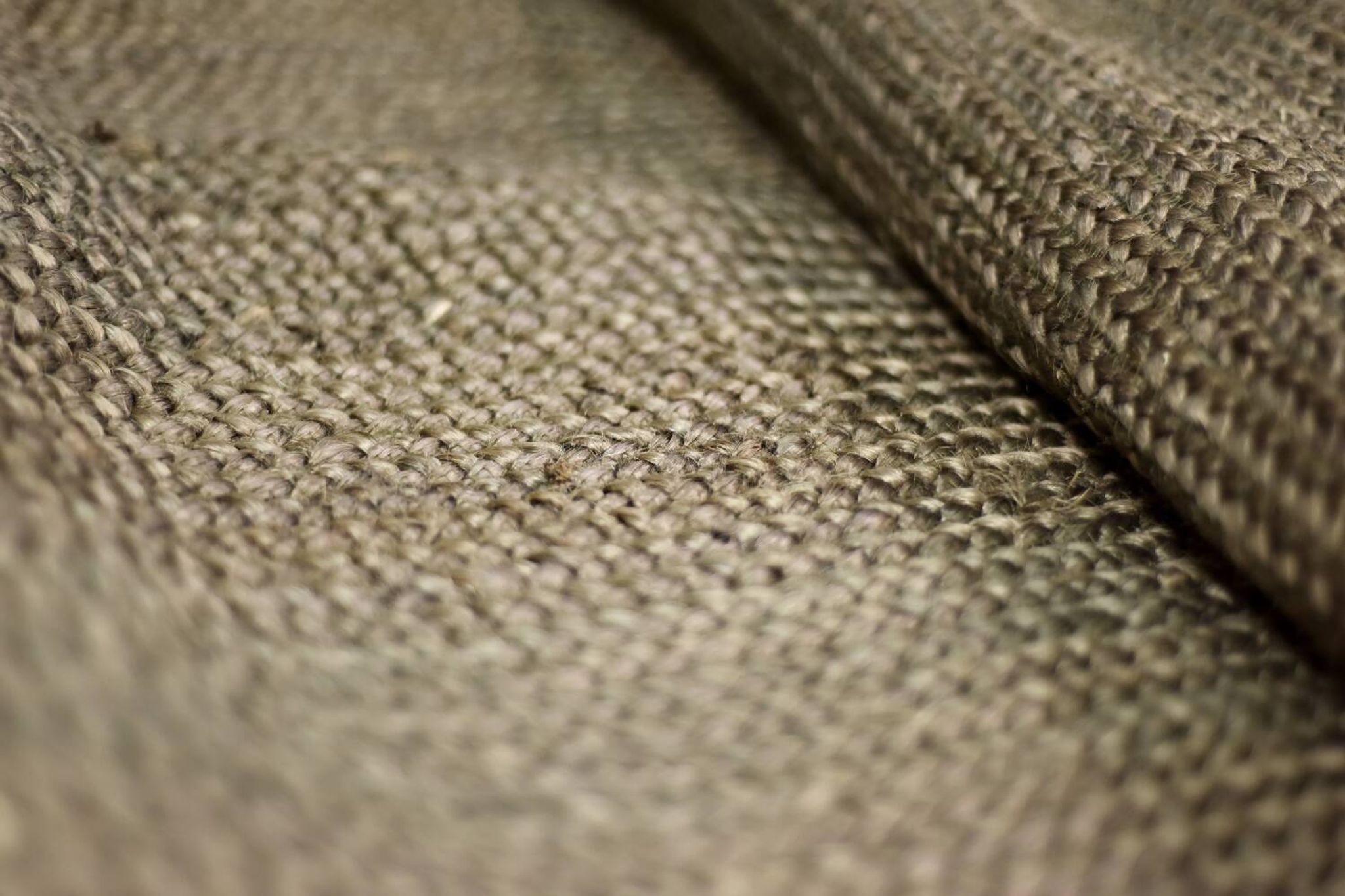 Brown flat-woven jute Indian rug, 1970.