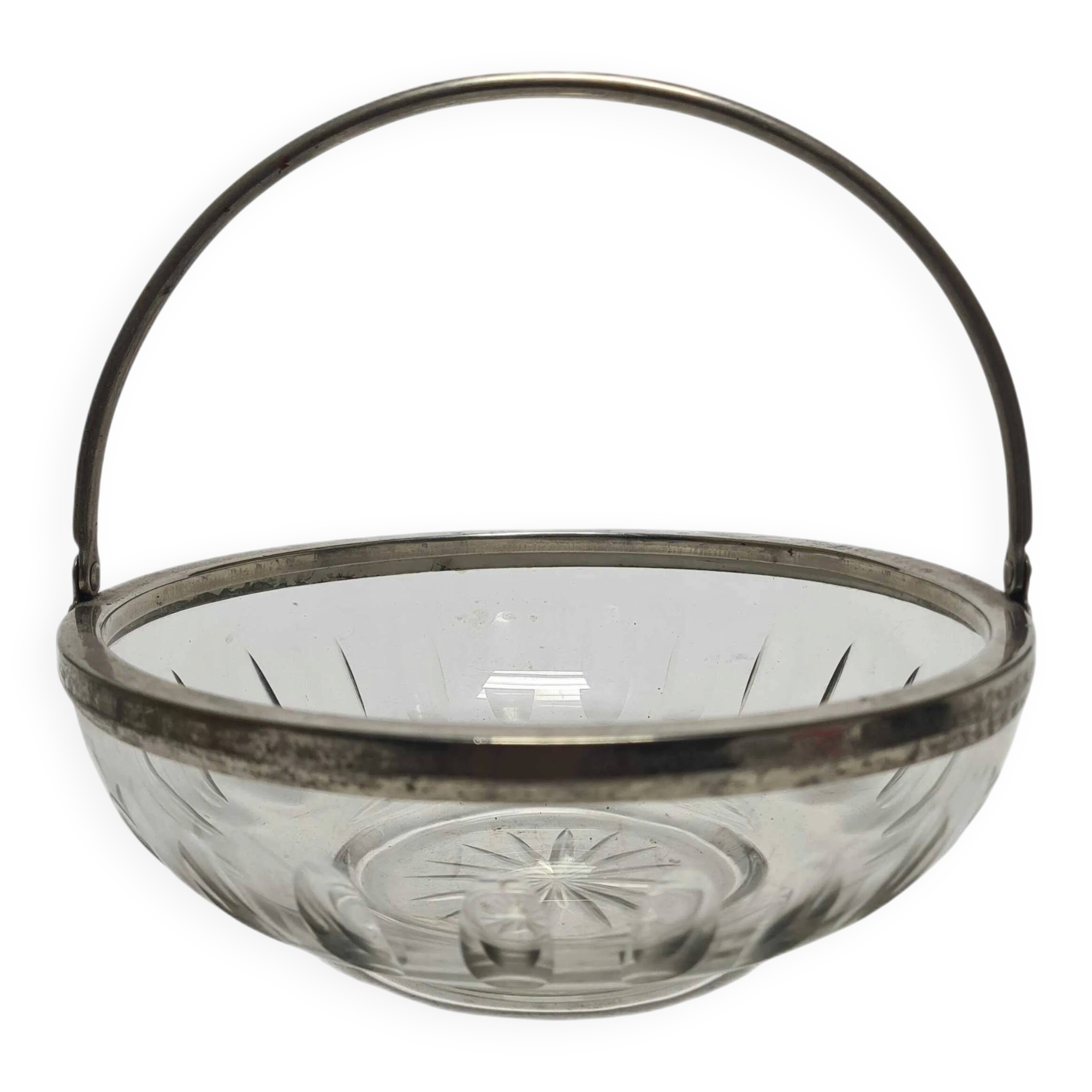 BCS Crystal Plate ART DECO with Brass Fittings