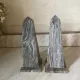 pair of obelisk bookends in grey/brown marble Art Deco style