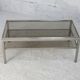 Double coffee table trays smoked glass steel. France, circa 1970