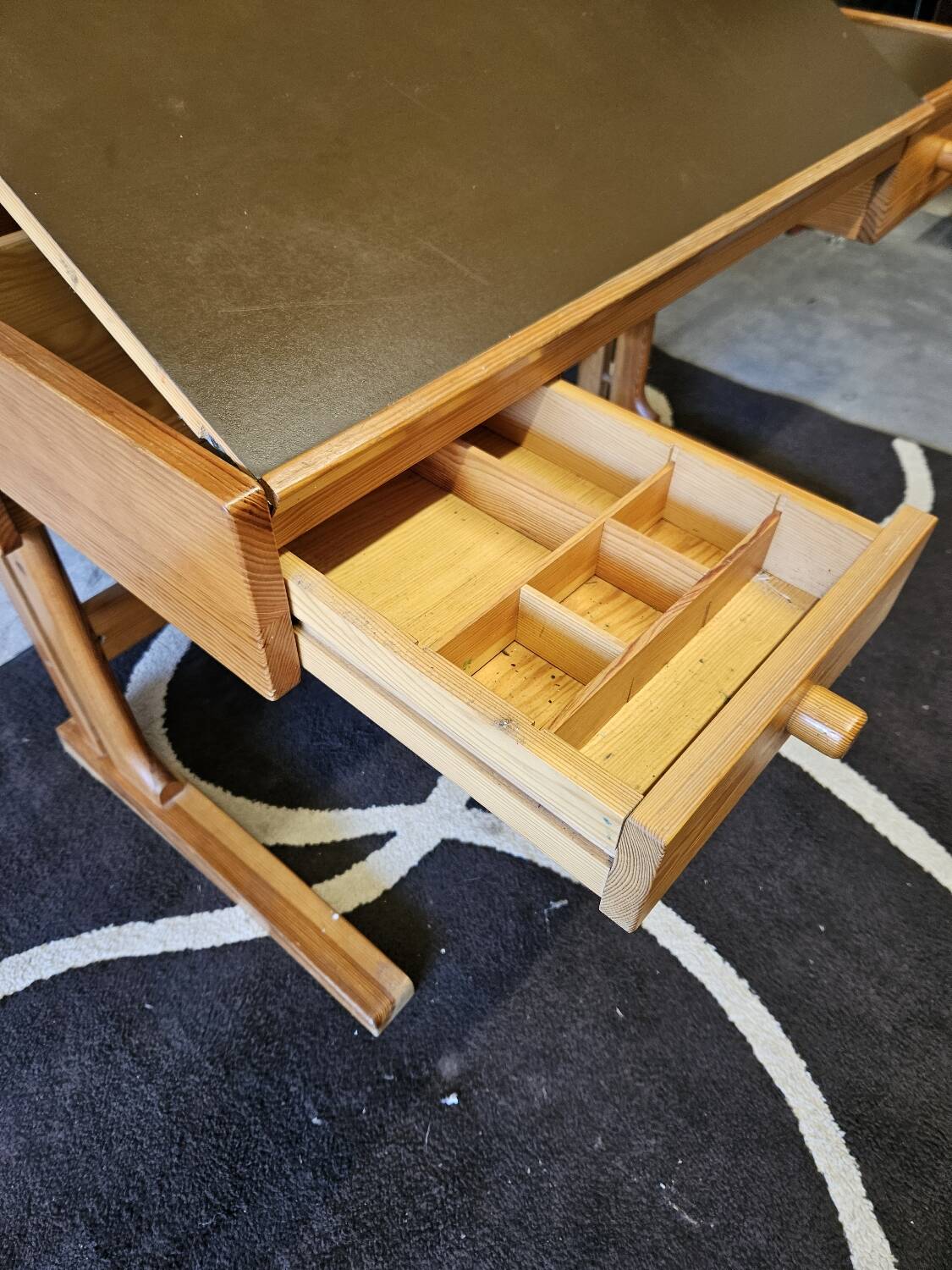 Architec pine desk 1970" suspended