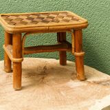 Bamboo and rattan footrest