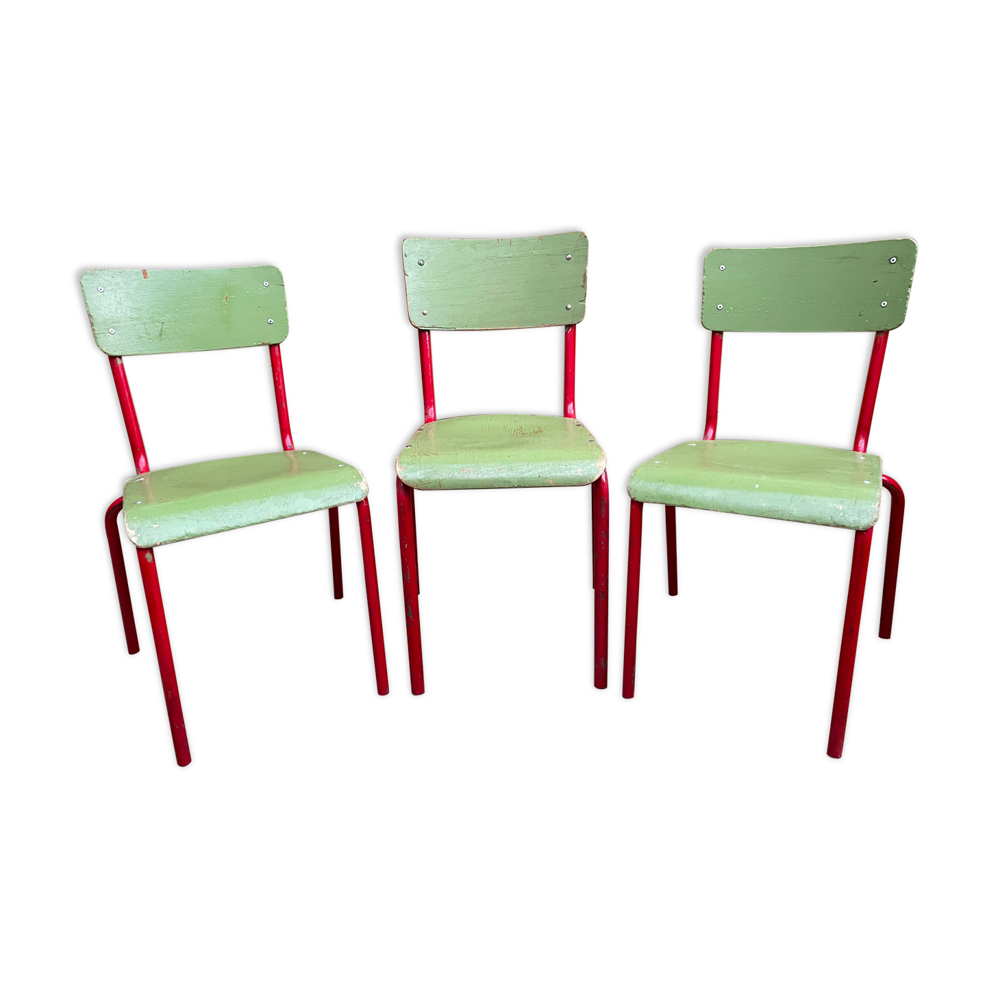 Set of 3 vintage school chairs