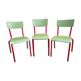 Set of 3 vintage school chairs