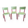 Lot de 3 chaises d’école vintage