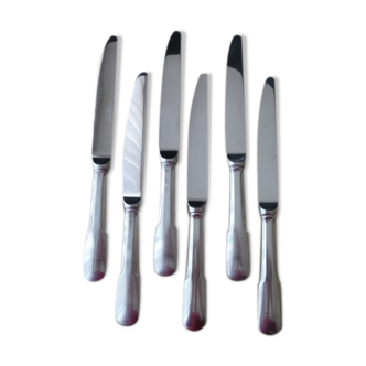 Set of 6 table knives in monobloc stainless steel Guy Degrenne