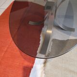 Table basse vintage verre fumé