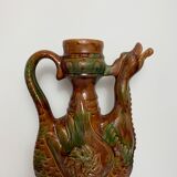 Large pitcher pourer broc in zoomorphic ceramic