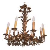 Late 19th century gilt bronze fleur-de-lis chandelier