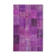 Hand-knotted oriental overdyed 190 cm x 300 cm purple patchwork carpet