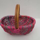 Small multi-colored wicker basket for children