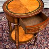 Salon Table In Marquetry Style Transition Period 19th
