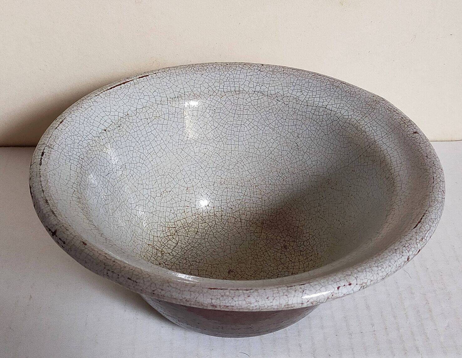 19th century enamelled earthenware salad bowl