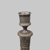 Large silver plated copper candlestick, France ca. 1900