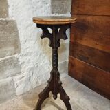 Antique pedestal table in blackened wood – circa 1900