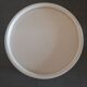 Round serving tray imitation beige leather - 1960s/70s
