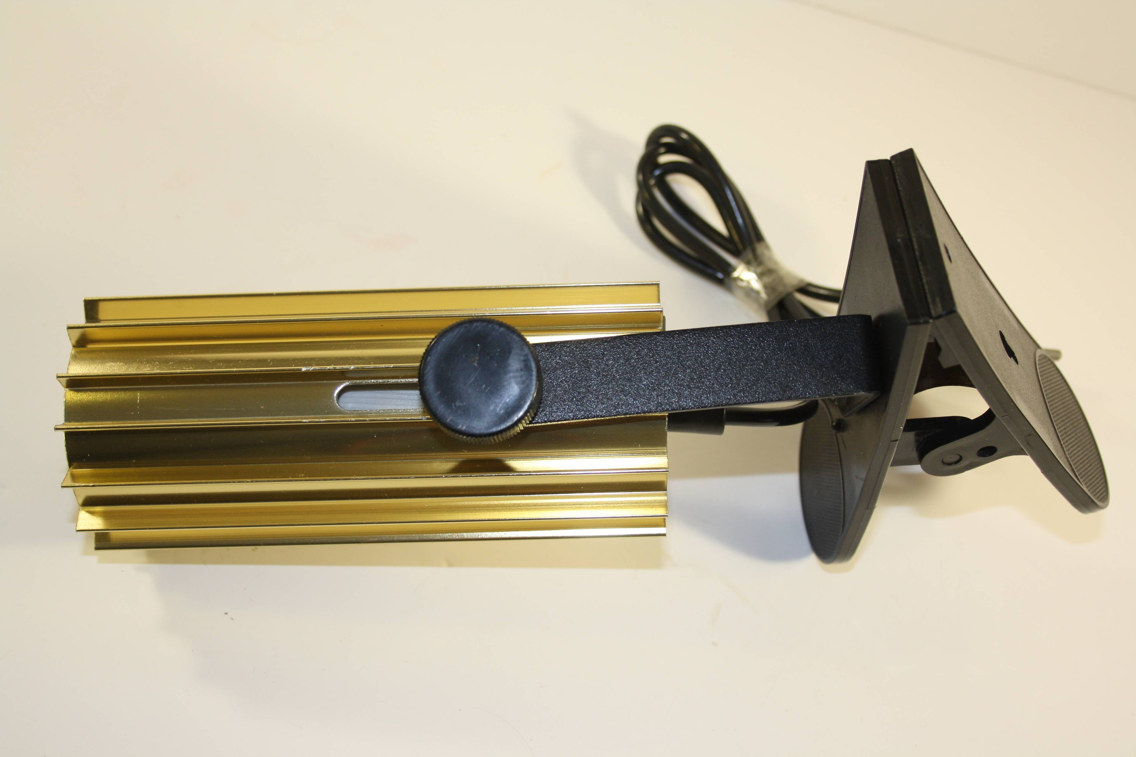 Golden lamp with vintage clamp