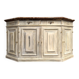 Low patinated sideboard with griotte marble top