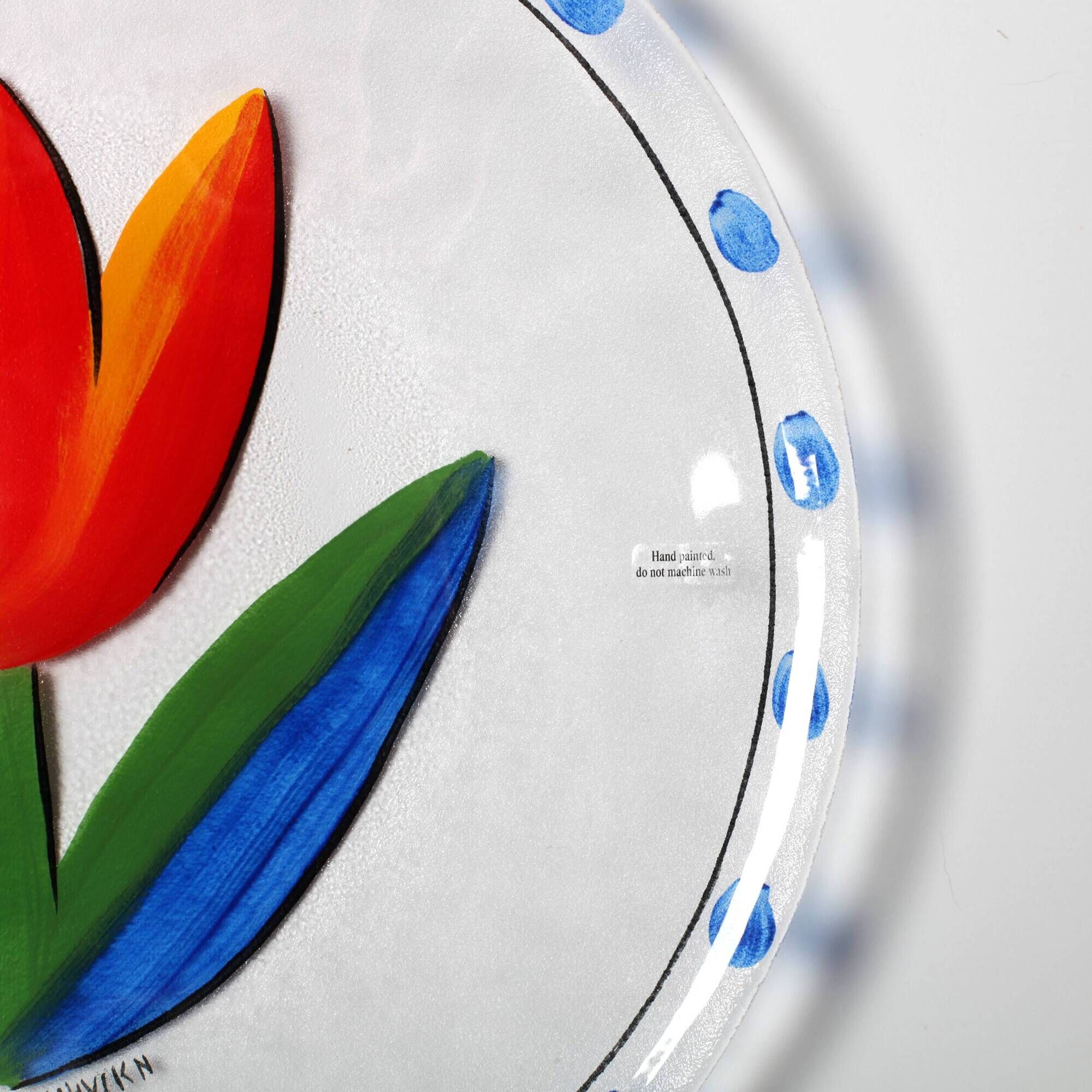 Vintage Kosta Boda Glass Plate: Ulrica Hydman Vallien Tulip Design