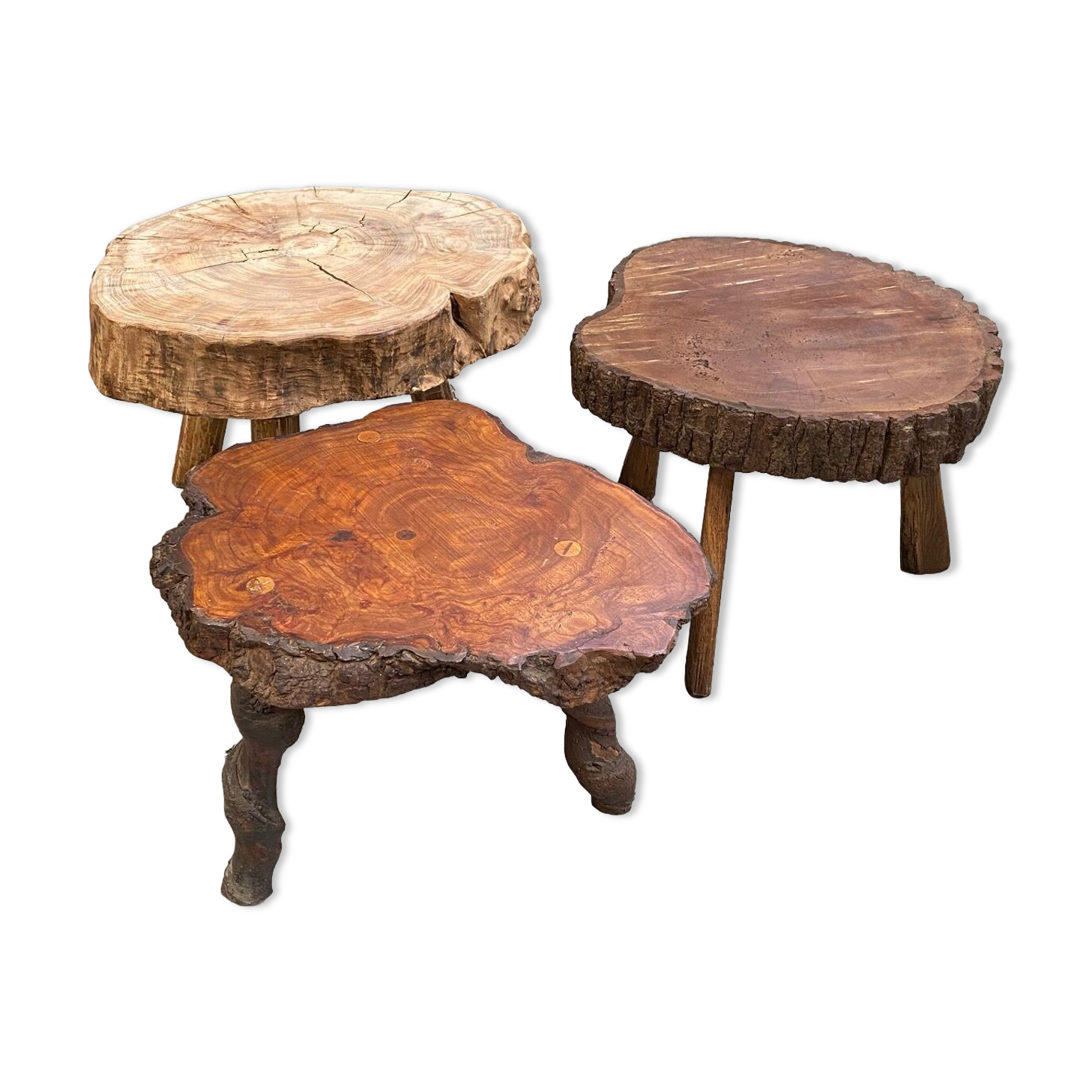 Set de 3 tables basses brutalistes