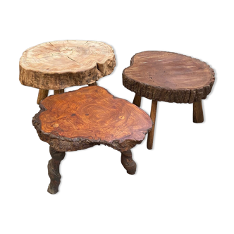 Set de 3 tables basses brutalistes