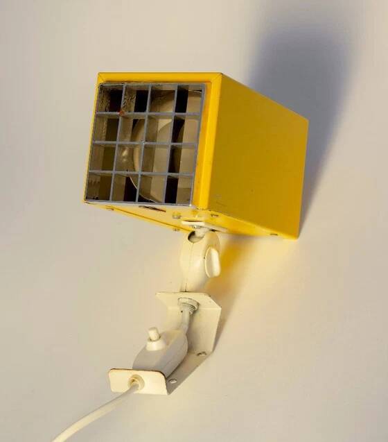 Yellow wall lamp Kubus Elidus - Sweden, 1970s