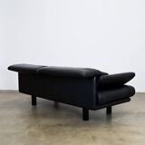 Black leather Alanda sofa by Paolo Piva for B&B Italia, 1980s