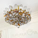 Vintage Murano glass chandelier, solid brass, Spain 1960s.
