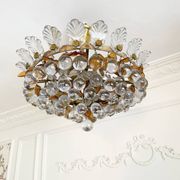 Vintage Murano glass chandelier, solid brass, Spain 1960s.